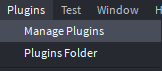 Меню Plugins → Manage Plugins